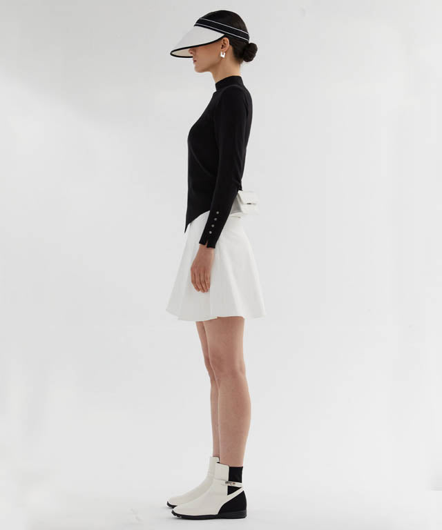Anell Golf Cotton Flared Skirt - Ivory