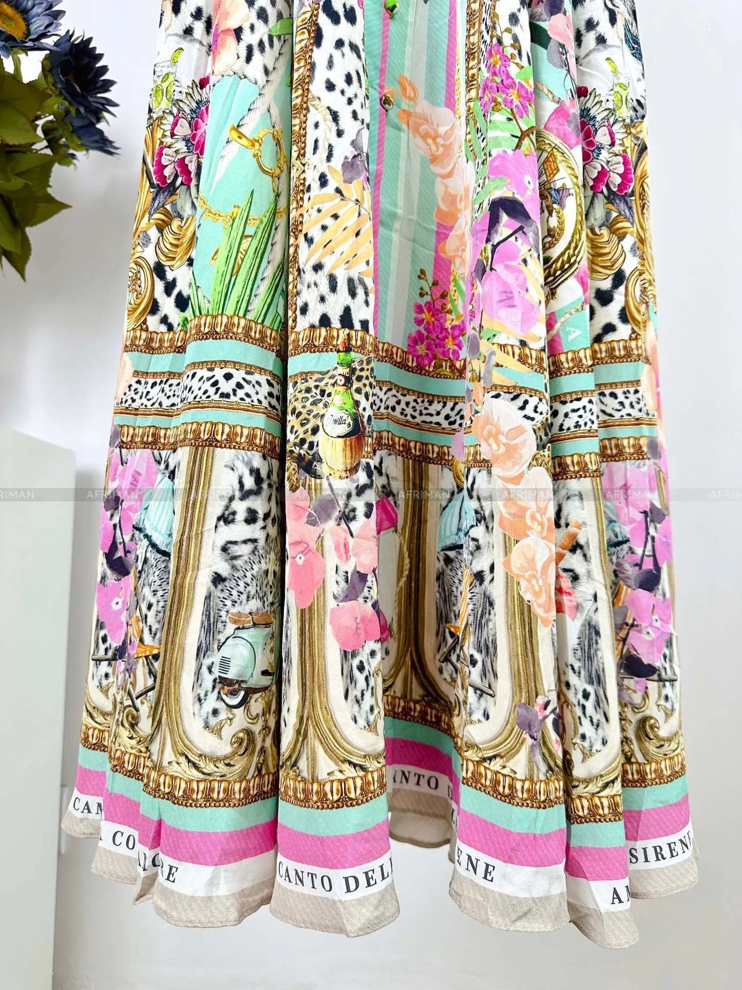 Designer Dress 2024 Resort wear Spring New V Neck Pink Leopard Print