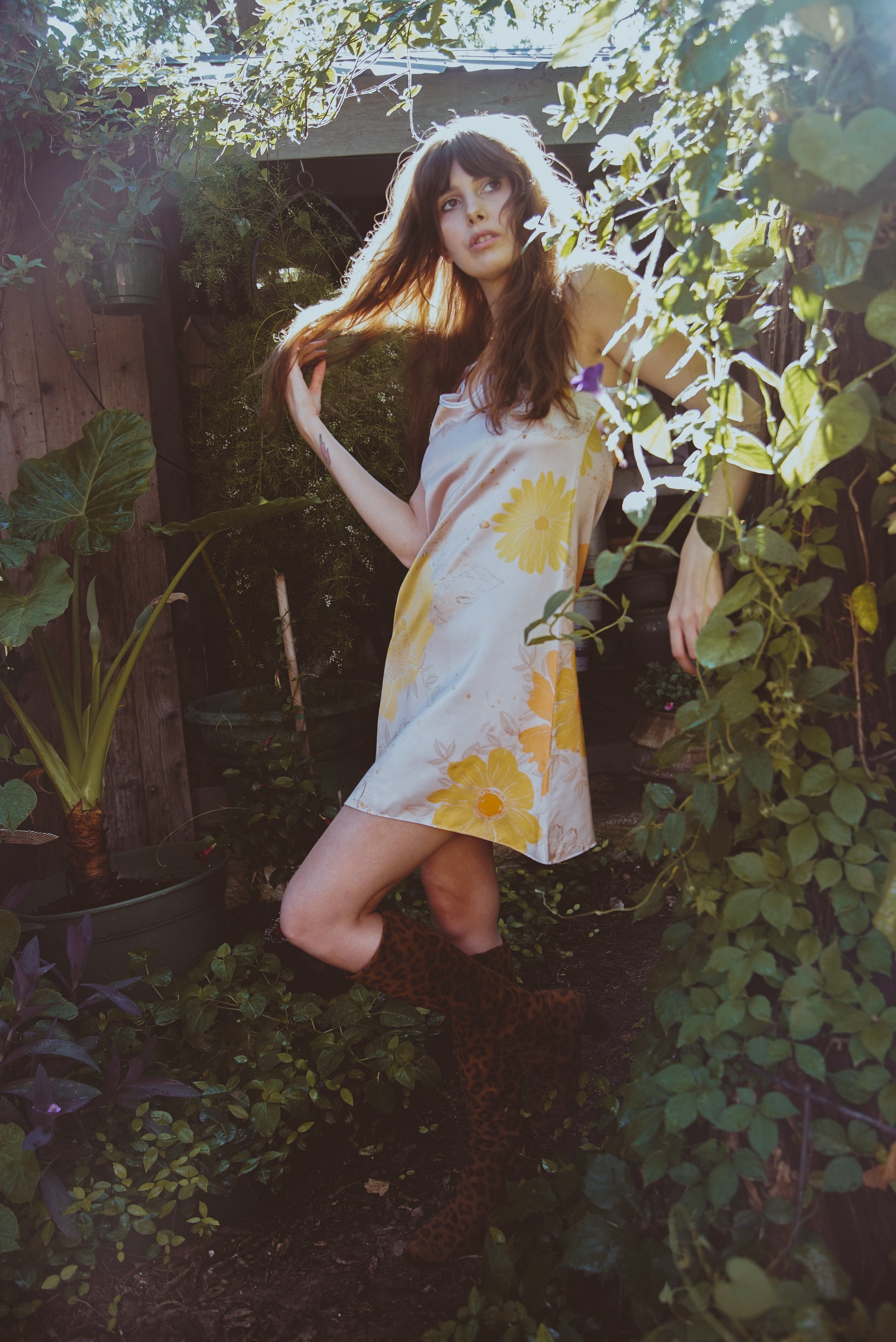 Vela Silk Dress in Flower Constellation